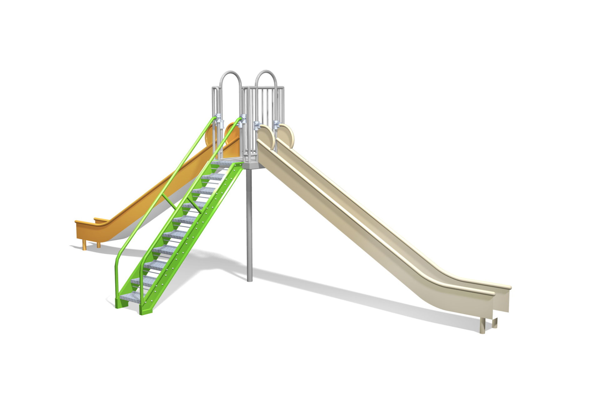 OT1-SB-2250 二方滑り台（滑り面OFC樹脂張）[H=1.7m] | 大久保体器株式会社