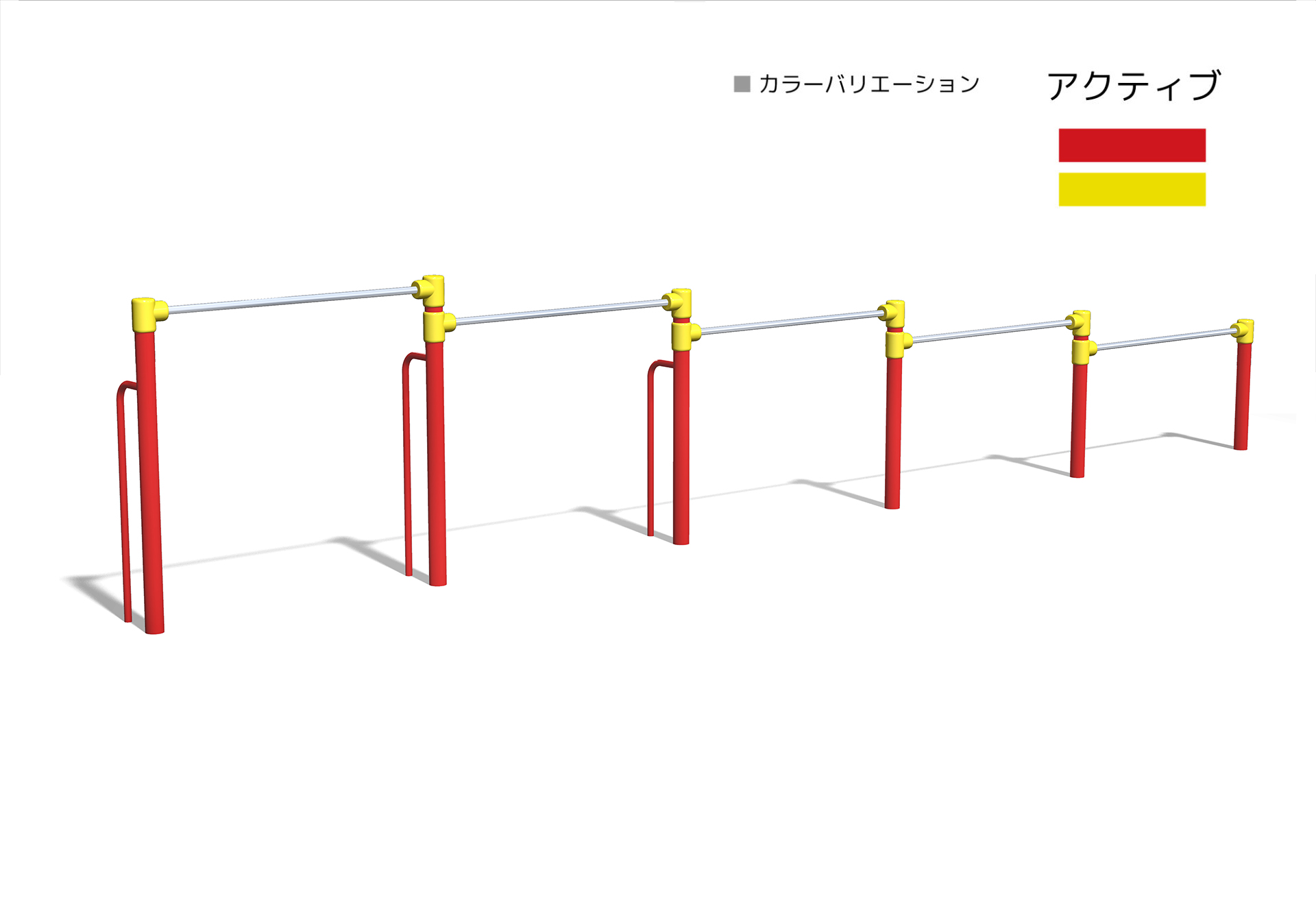 鉄棒 OT1-TE-5020 中鉄棒スパン [W=1.8m] | 大久保体器株式会社